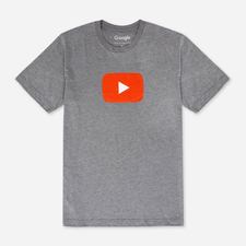YouTube Icon Tee Grey $22.00
